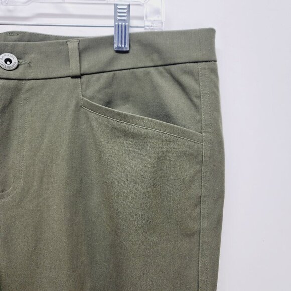 Banana Republic Cropped pants Womens High-Rise Straight-Leg  Olive Green Size 14 - Picture 8 of 13